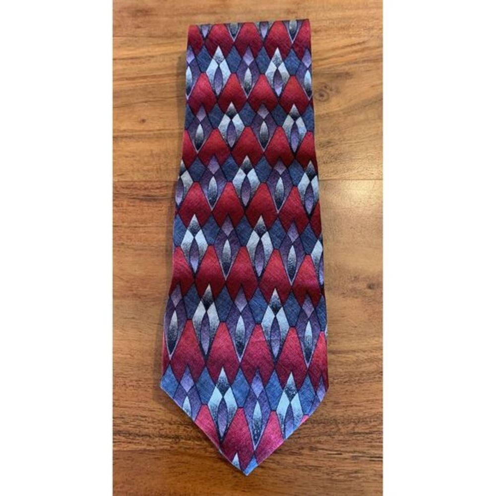 Cocktail Collection Wine Geometric Abstract 100% Silk Tie Made by‎ Stonehenge